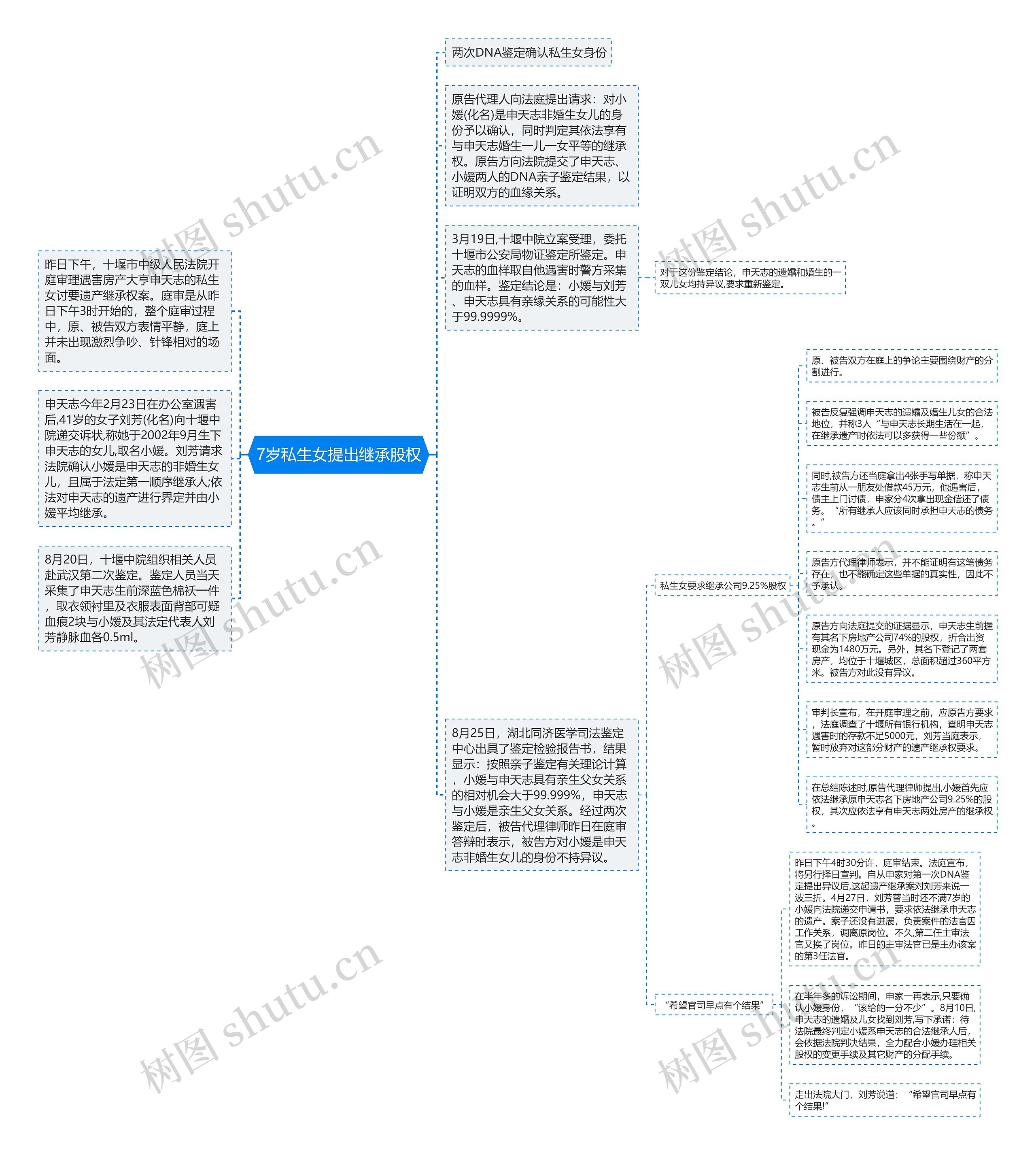 7岁私生女提出继承股权思维导图