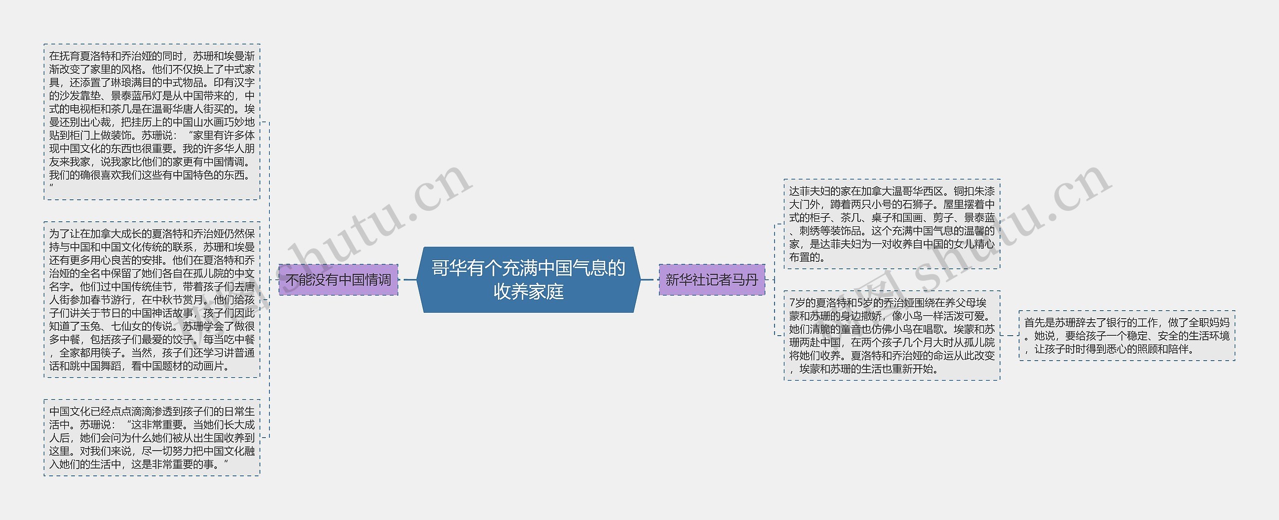 哥华有个充满中国气息的收养家庭思维导图