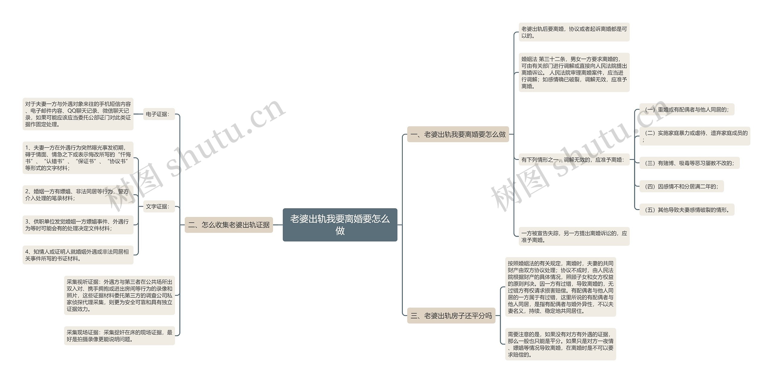 老婆出轨我要离婚要怎么做思维导图