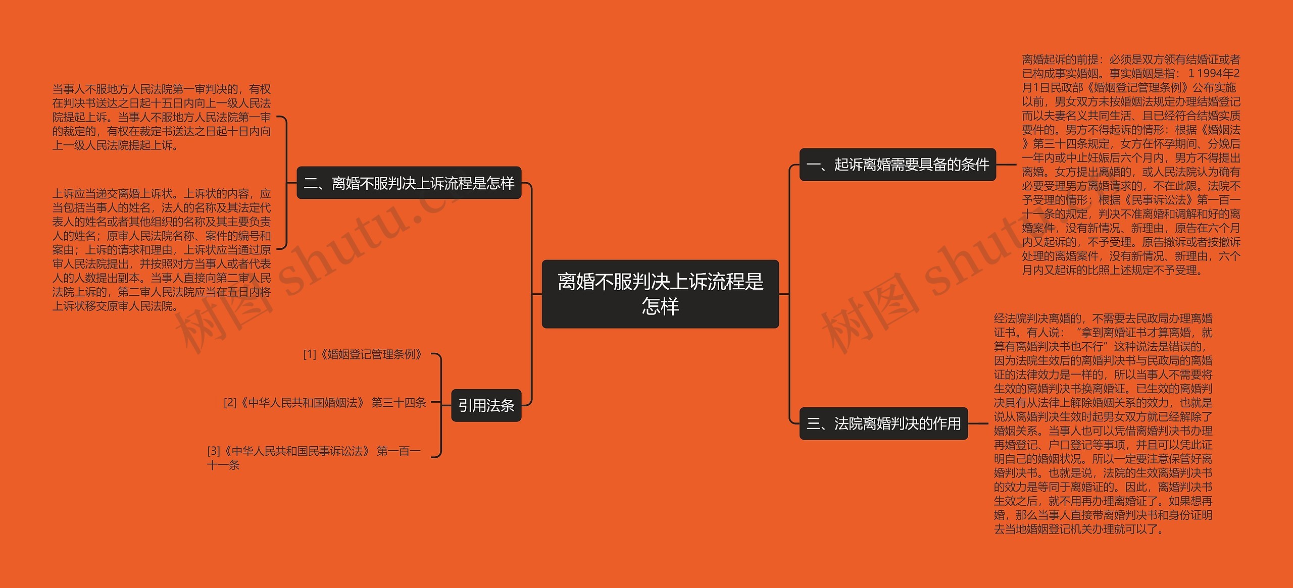 离婚不服判决上诉流程是怎样思维导图