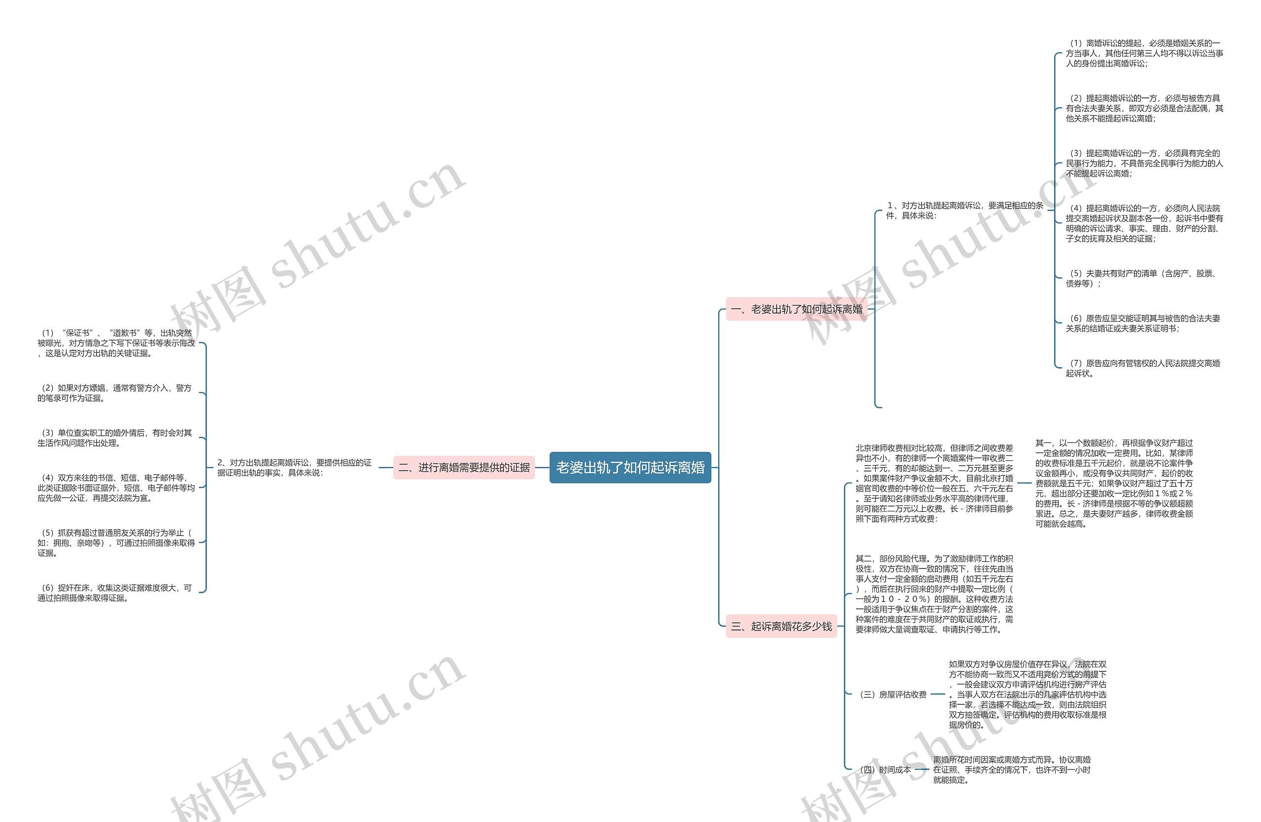 老婆出轨了如何起诉离婚思维导图