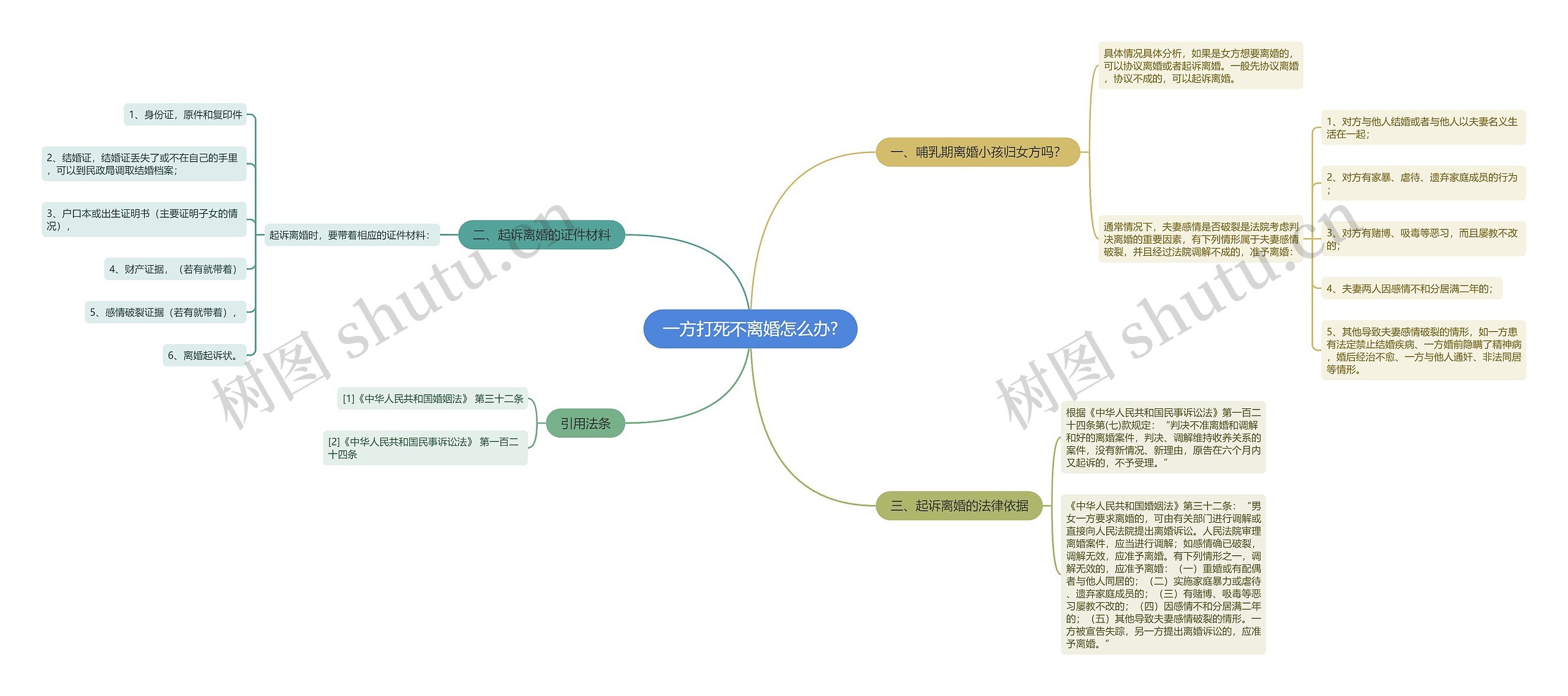 一方打死不离婚怎么办?思维导图