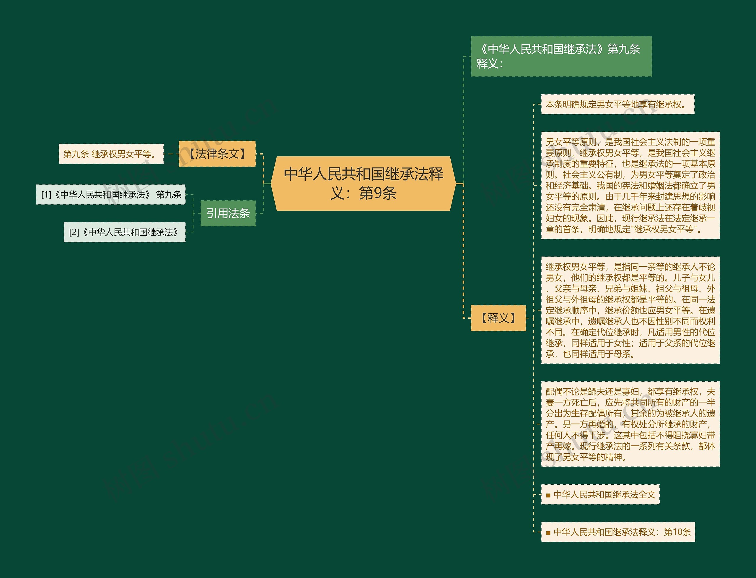 中华人民共和国继承法释义：第9条思维导图