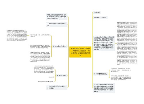 夫妻约定财产归各自所有，离婚时尽义务较多一方的请求补偿权的问题的规定