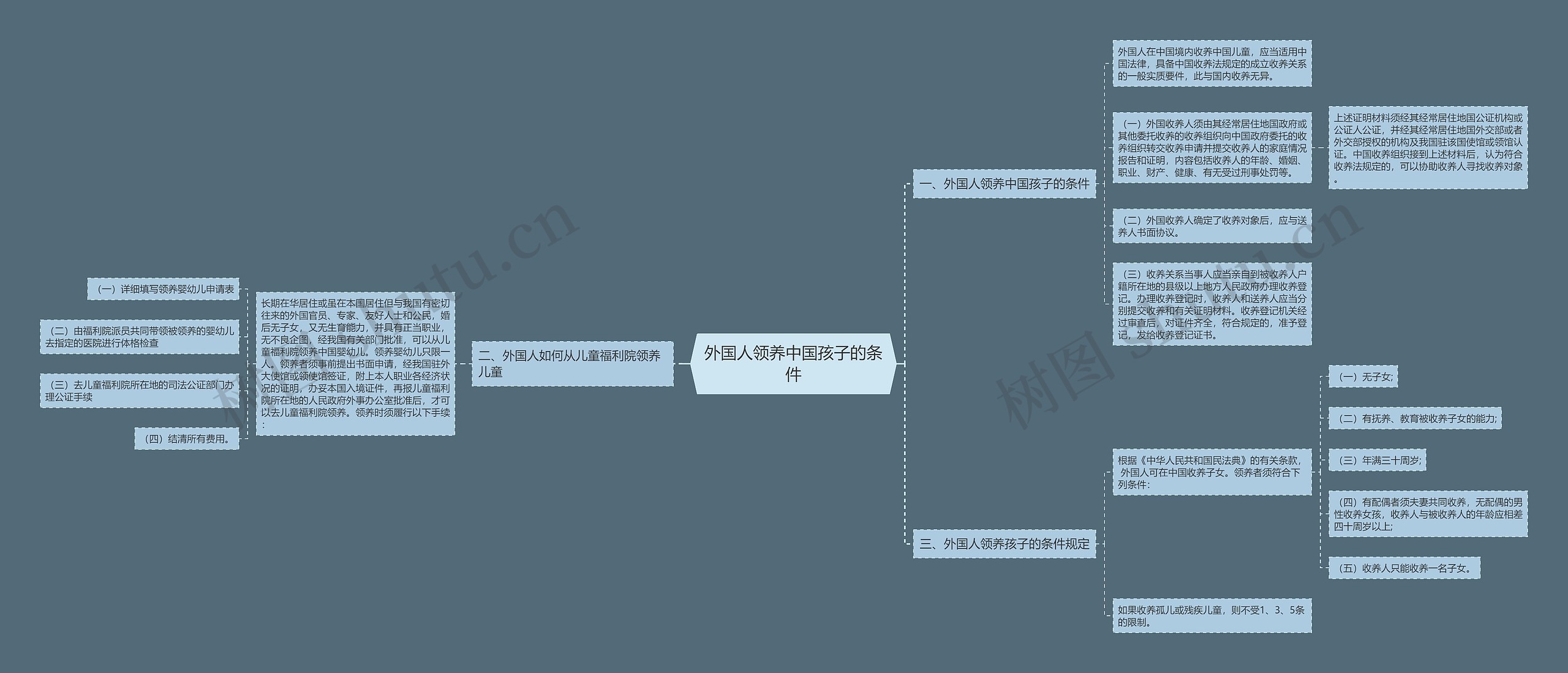 外国人领养中国孩子的条件思维导图