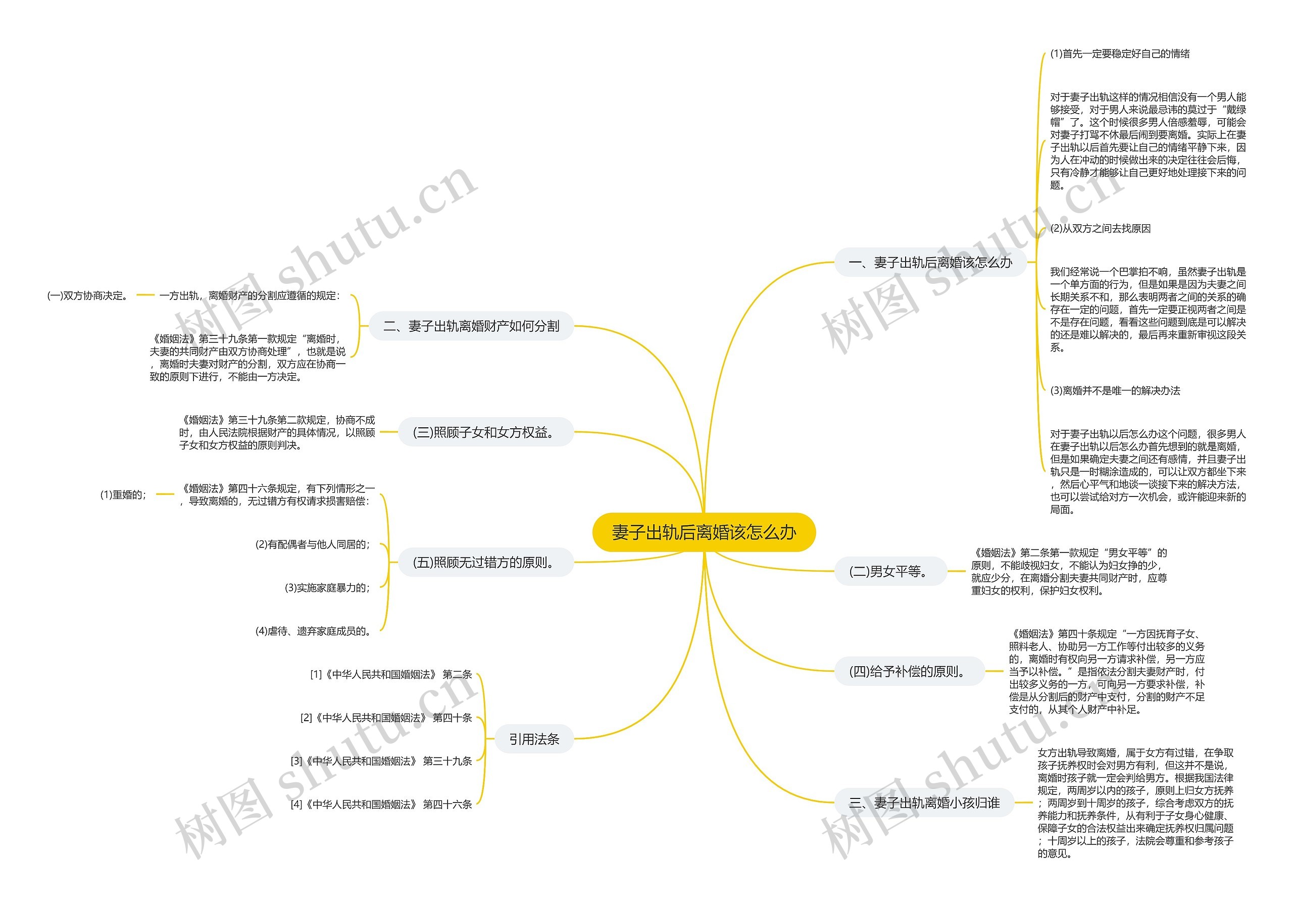 妻子出轨后离婚该怎么办思维导图