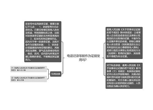 电话记录等能作为证据使用吗？