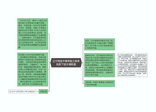 辽宁两孩不需审批三孩审批权下放乡镇街道