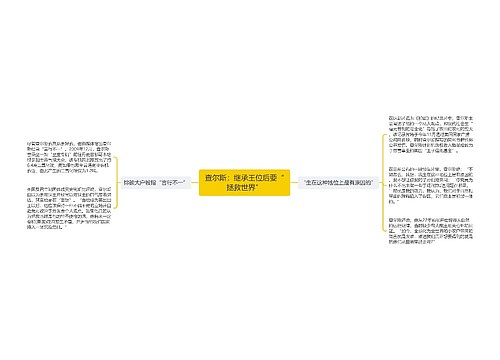 查尔斯：继承王位后要“拯救世界”