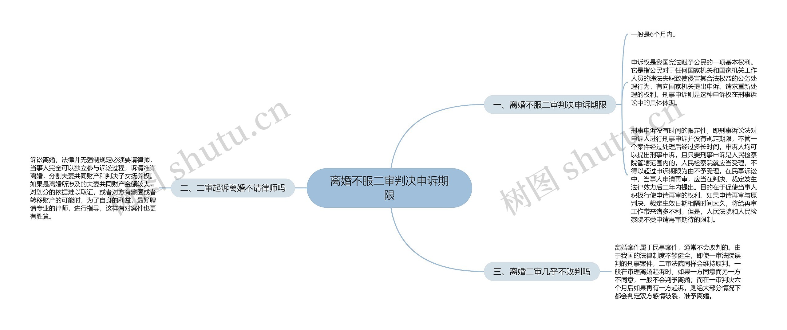 离婚不服二审判决申诉期限思维导图