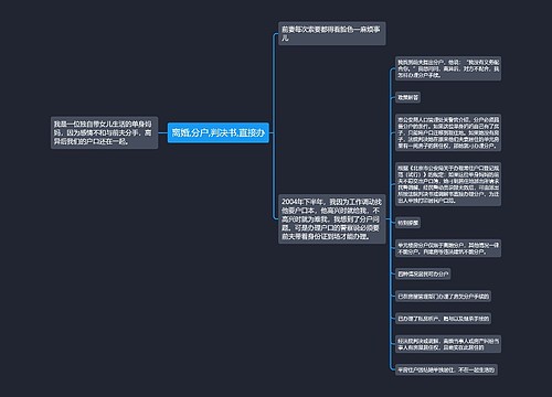 离婚,分户,判决书,直接办