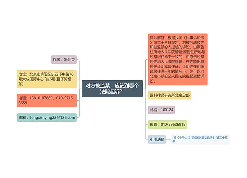 对方被监禁，应该到哪个法院起诉？