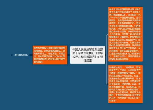 中国人民解放军总政治部关于军队贯彻执行《中华人民共和国婚姻法》的暂行规定 中国人民解放军总政治部关于军队贯彻执行《中华人民共和国婚姻法》的暂行规定