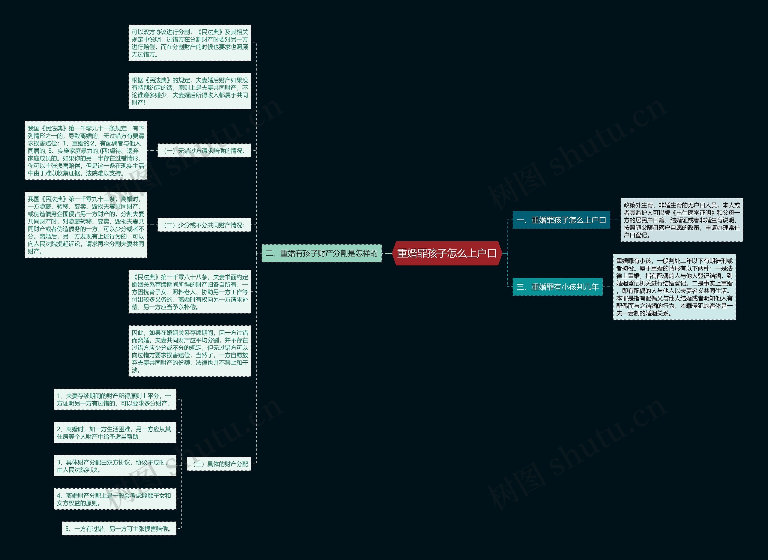 重婚罪孩子怎么上户口思维导图