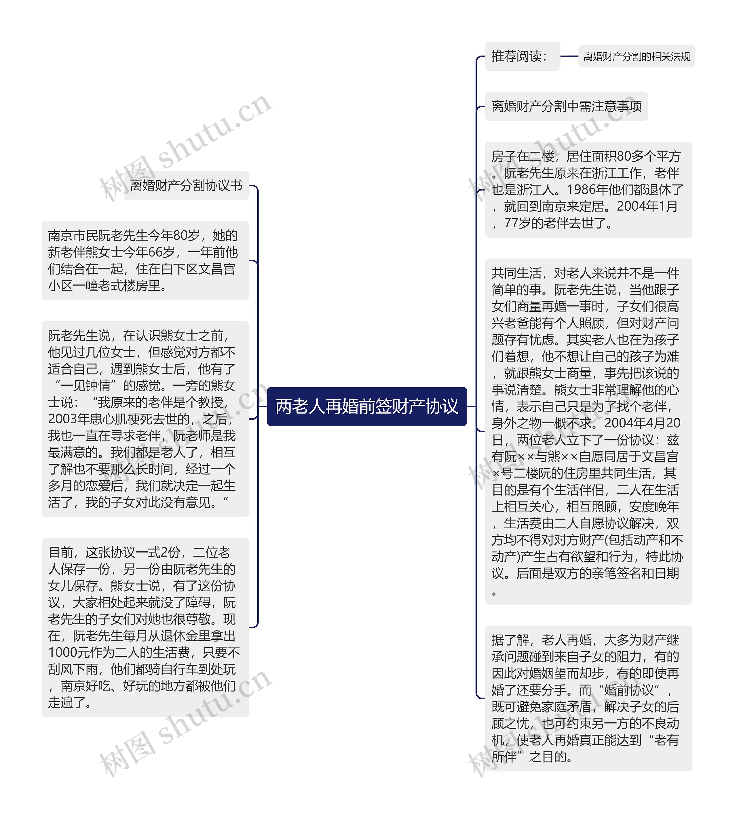 两老人再婚前签财产协议思维导图