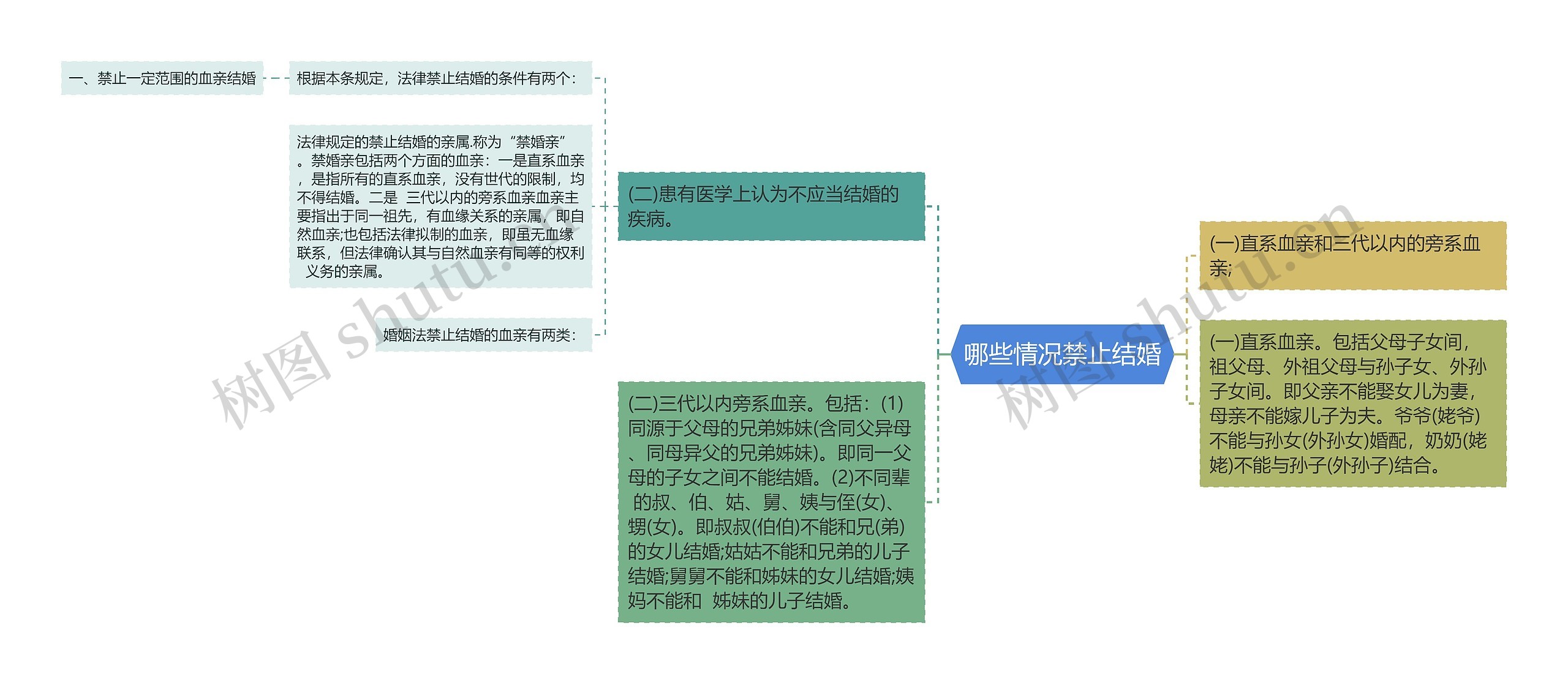 哪些情况禁止结婚思维导图