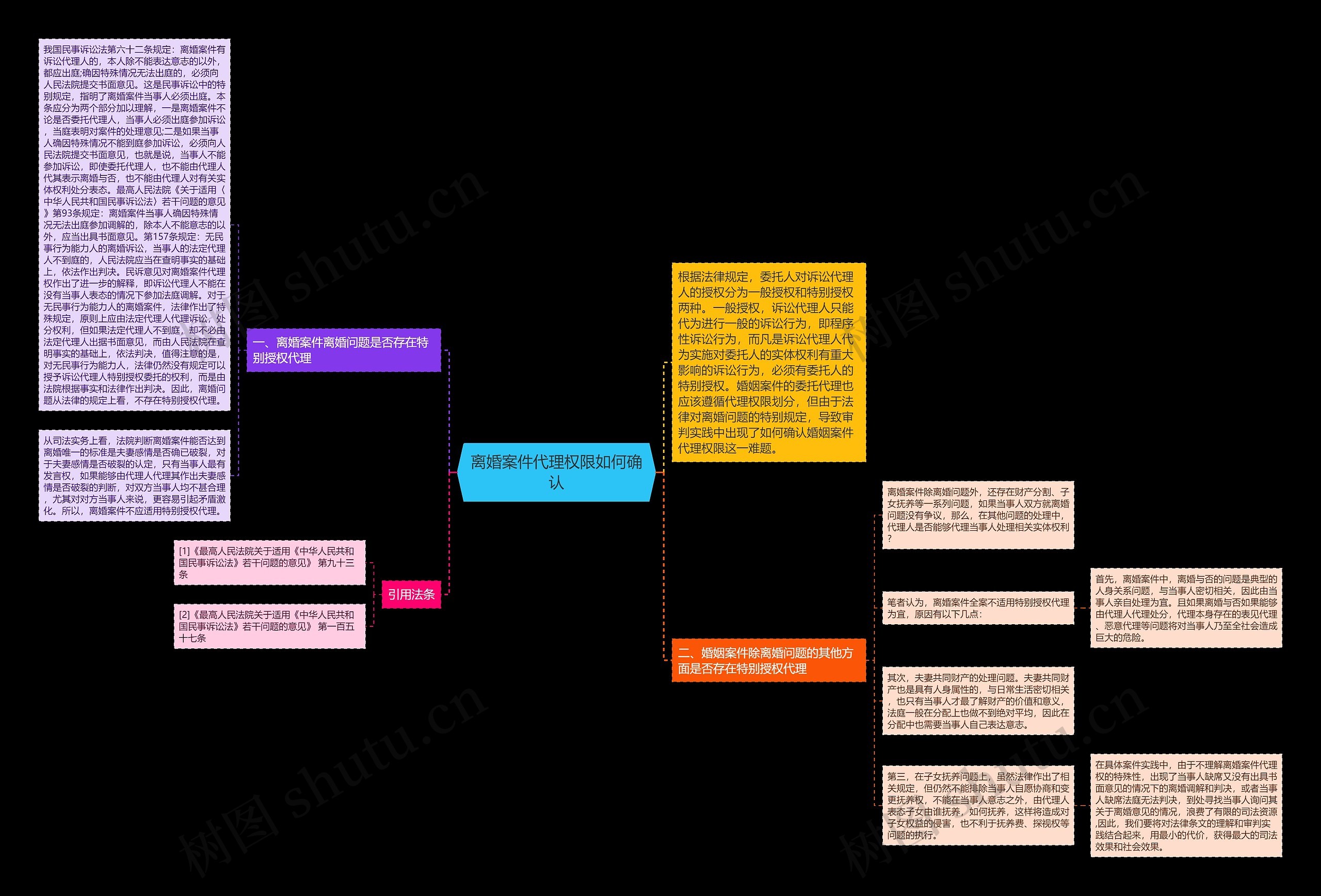 离婚案件代理权限如何确认思维导图