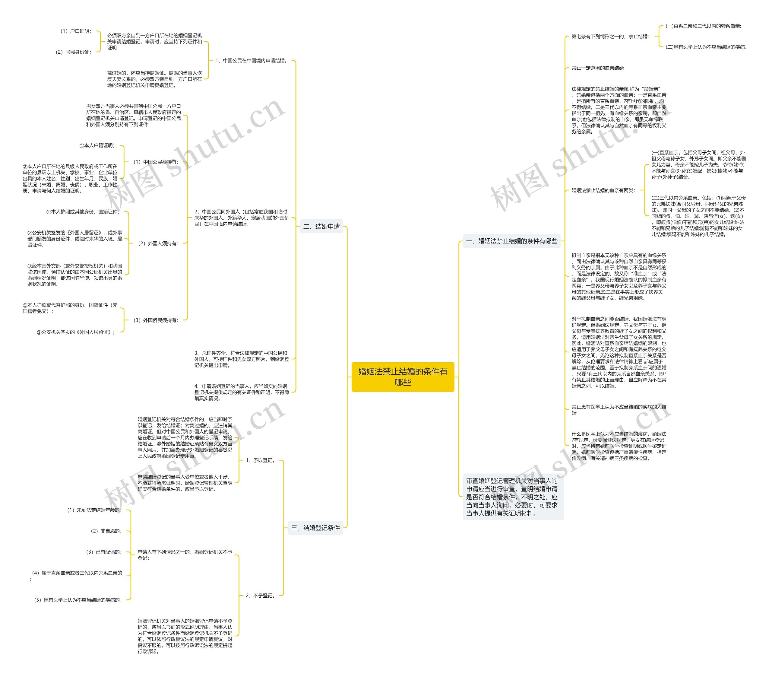 婚姻法禁止结婚的条件有哪些思维导图