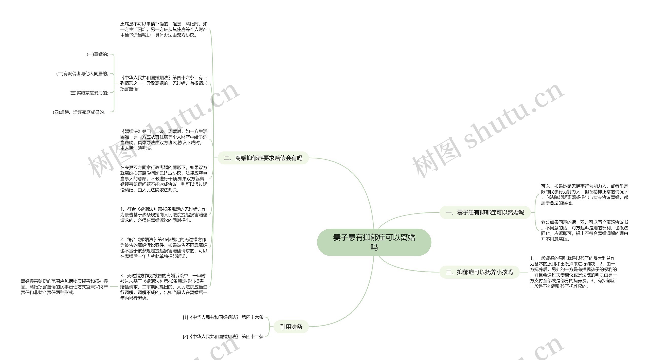 妻子患有抑郁症可以离婚吗思维导图