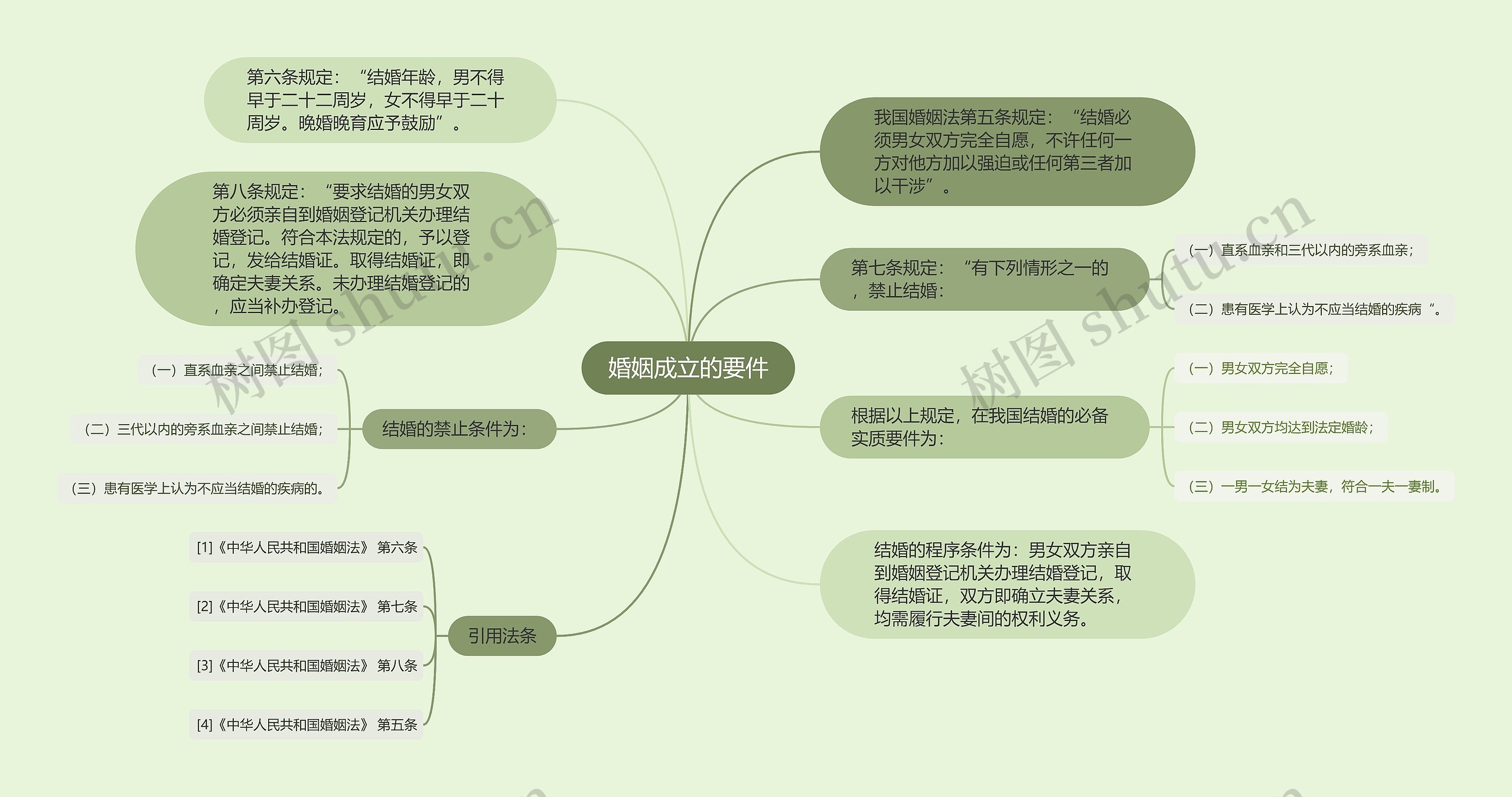 婚姻成立的要件思维导图