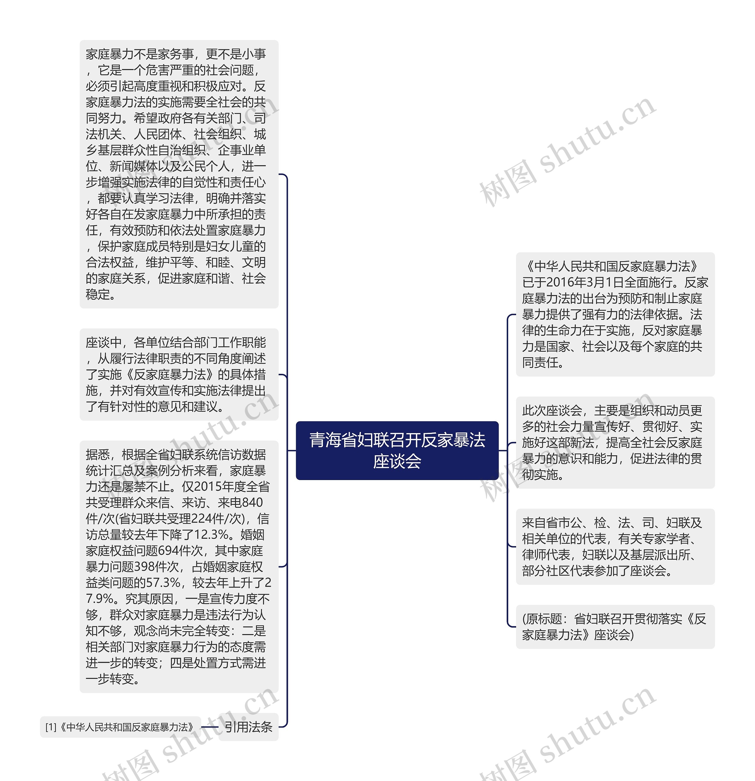 青海省妇联召开反家暴法座谈会思维导图