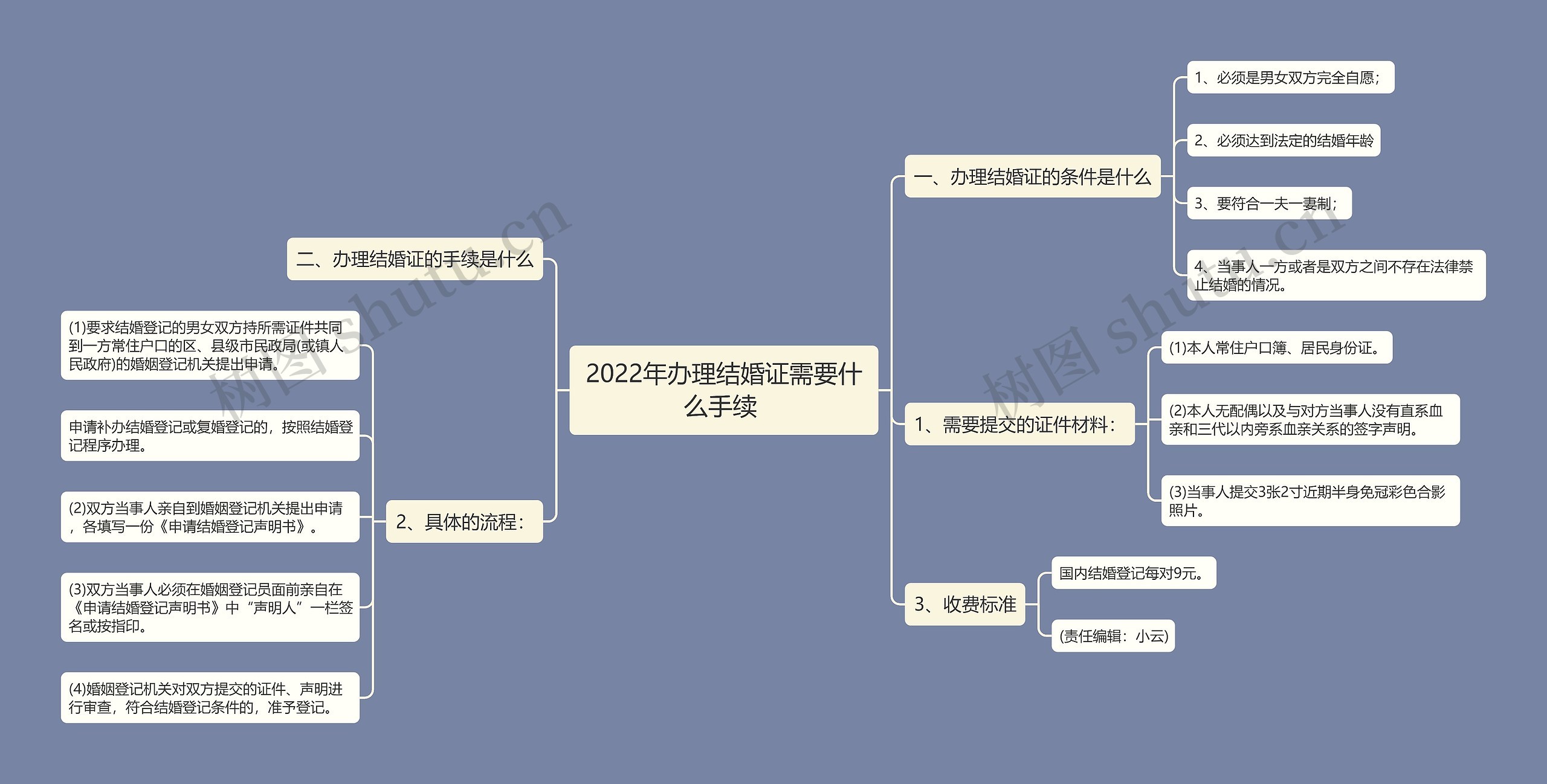 2022年办理结婚证需要什么手续 思维导图