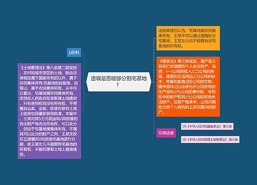 遗嘱是否能够分割宅基地？