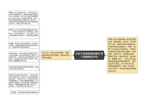 对幼子实施家暴致重伤 男子被撤销监护权