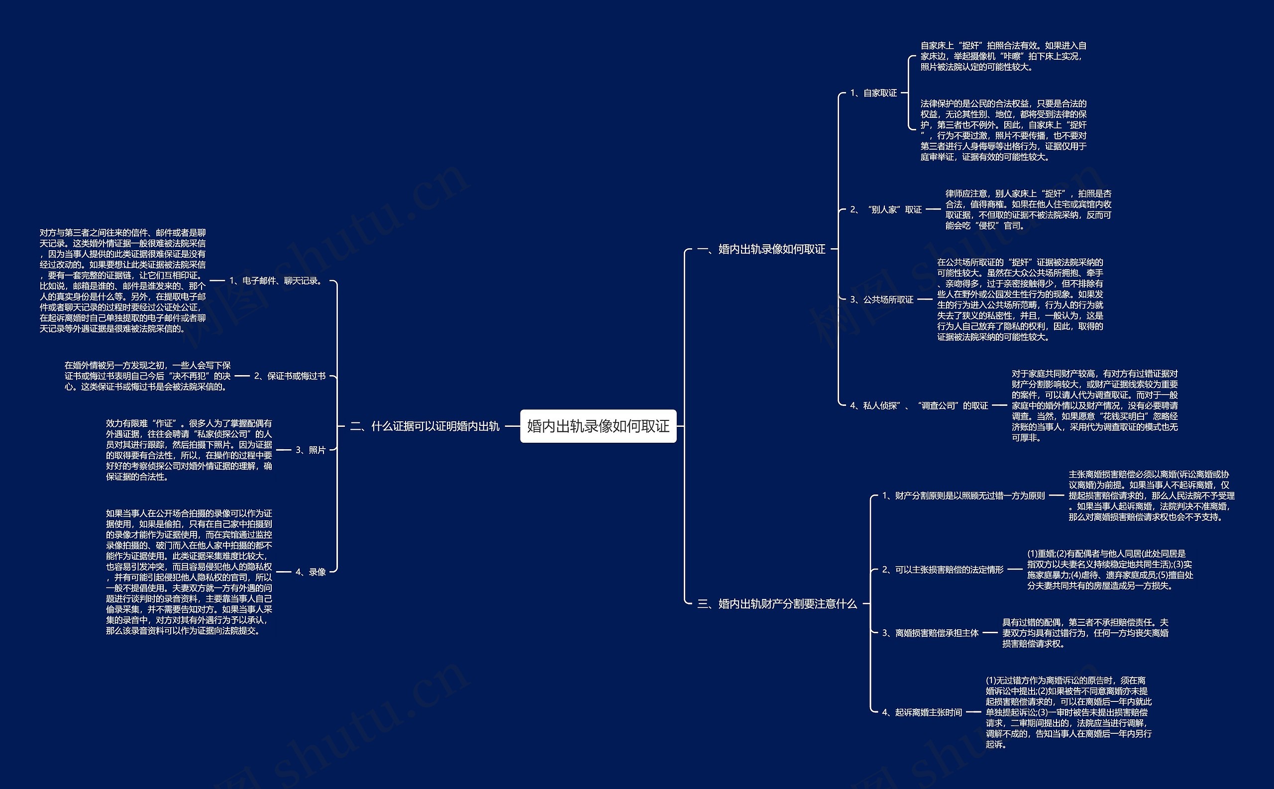 婚内出轨录像如何取证思维导图