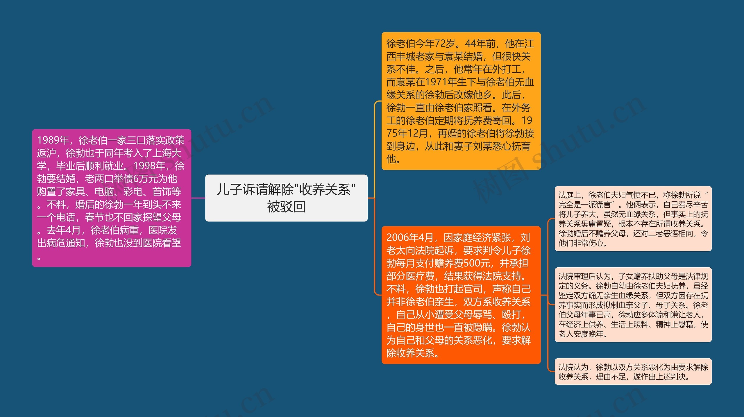 儿子诉请解除"收养关系"被驳回思维导图