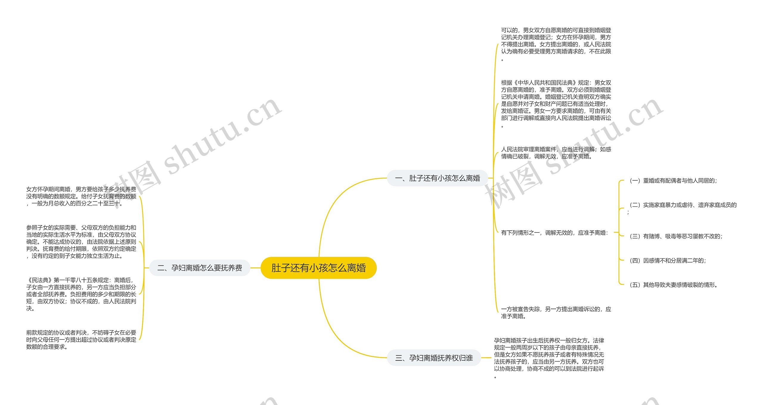 肚子还有小孩怎么离婚思维导图