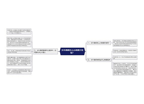 涉外婚姻怎么办离婚手续呢？