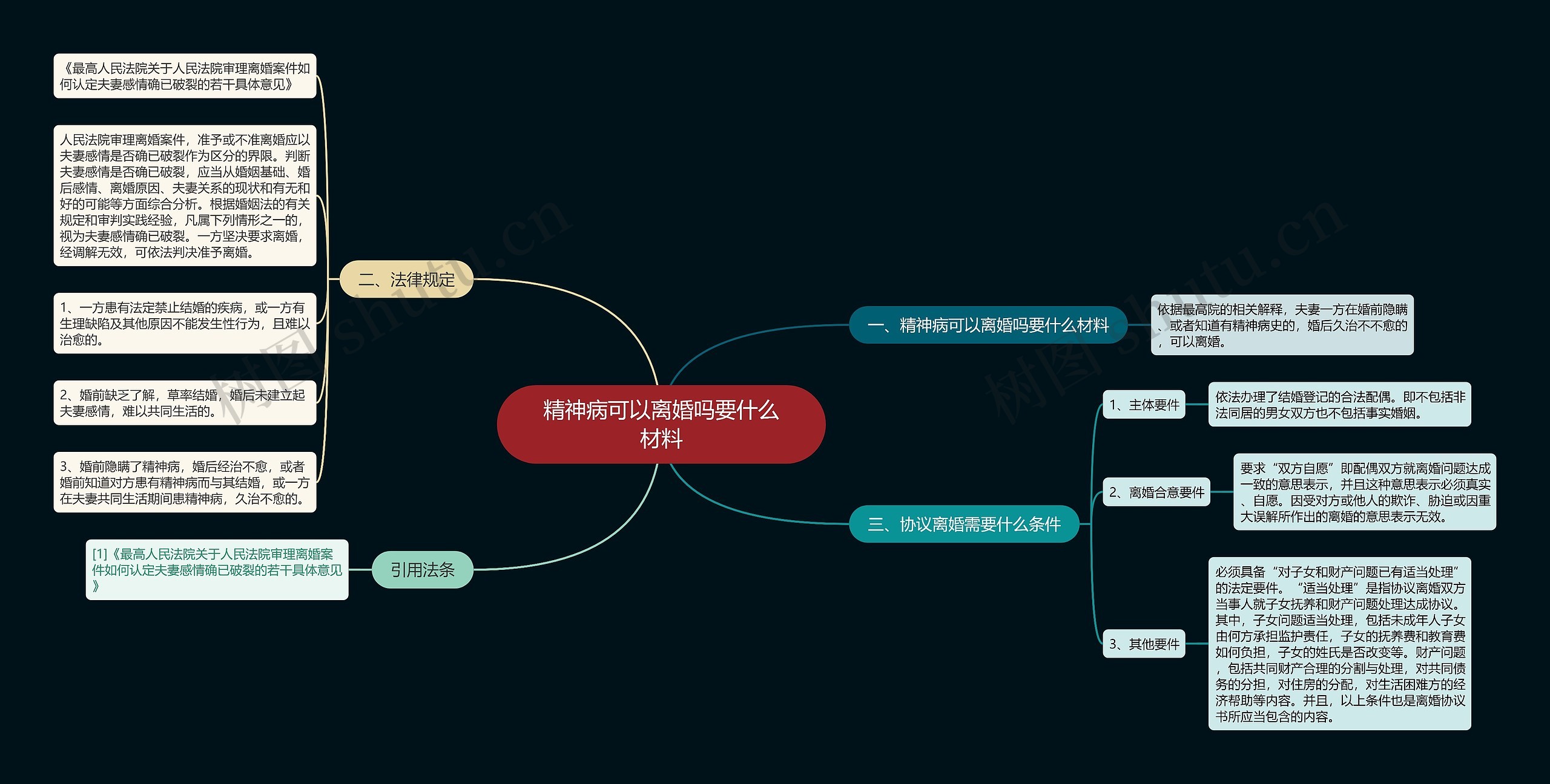 精神病可以离婚吗要什么材料思维导图