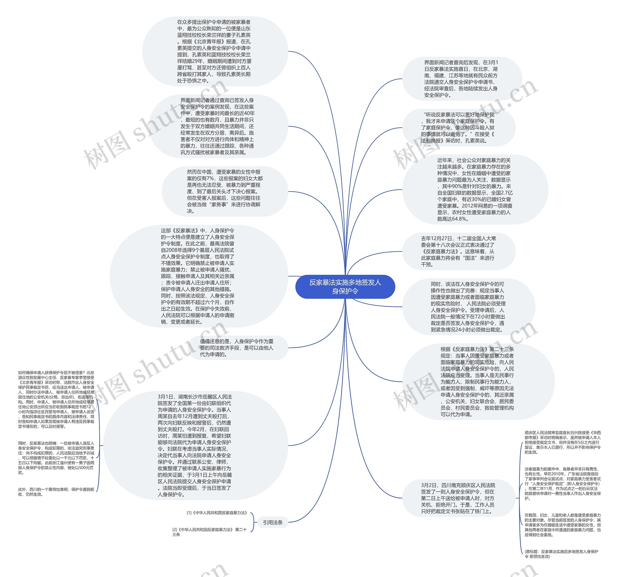 反家暴法实施多地签发人身保护令思维导图