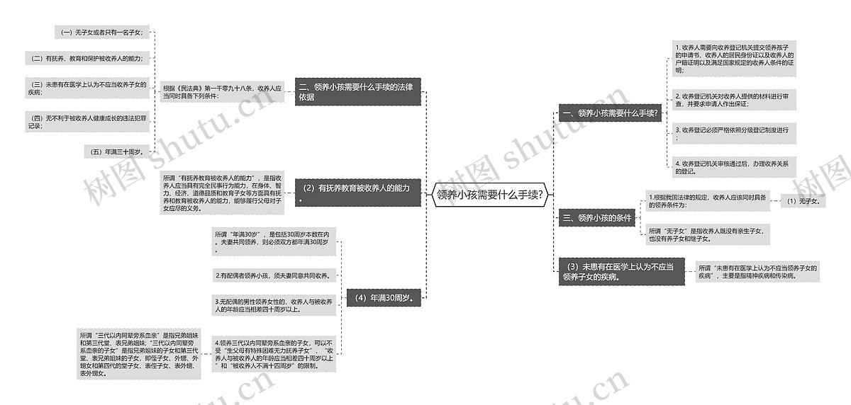 领养小孩需要什么手续?思维导图_编号p6263342-TreeMind树图