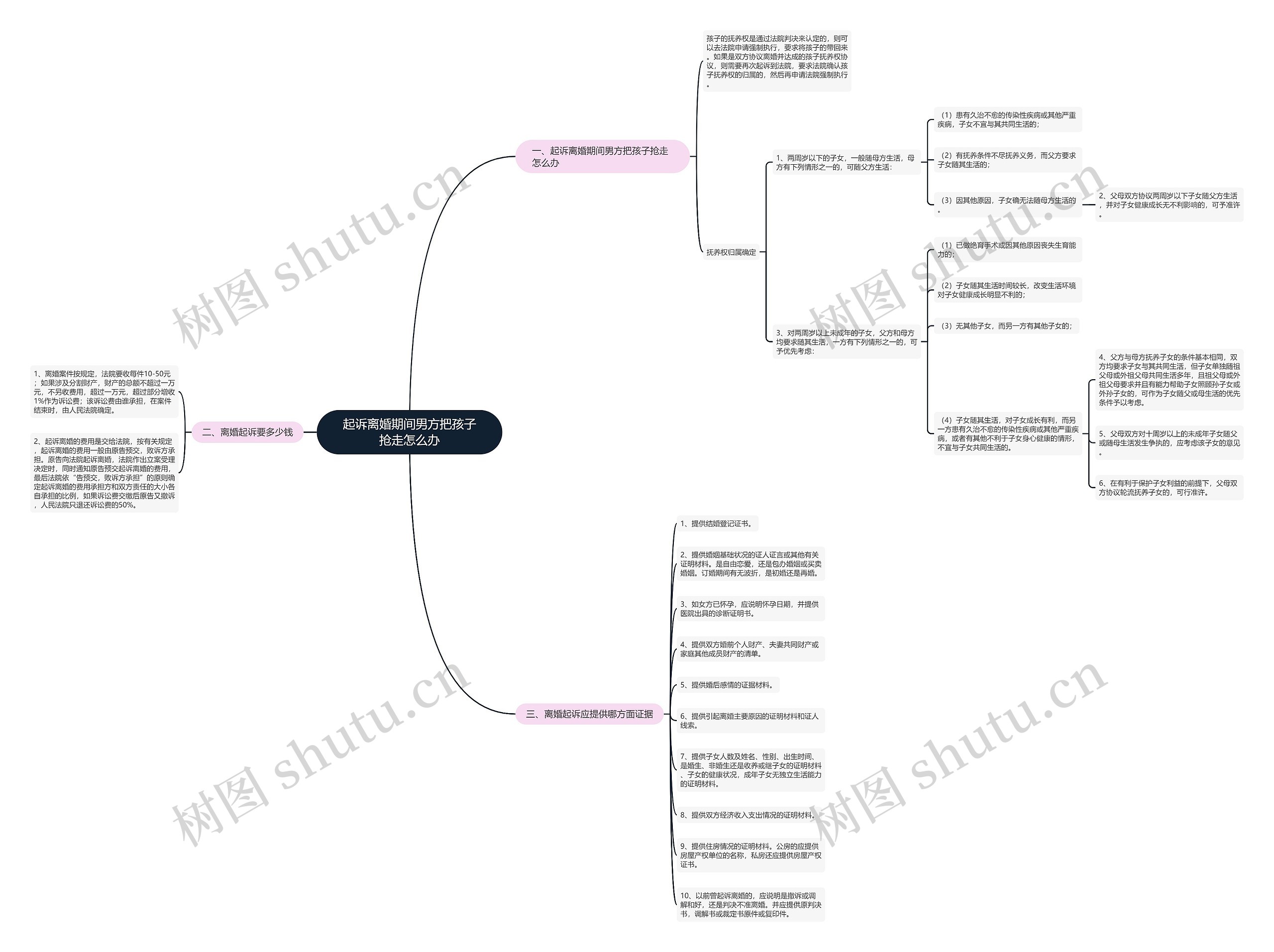 起诉离婚期间男方把孩子抢走怎么办思维导图
