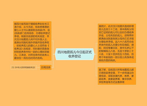 四川地震孤儿今日起正式收养登记