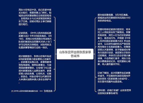 山东东营开出首张反家暴告诫书