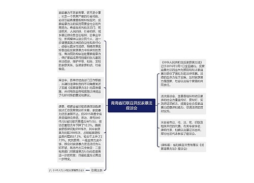 青海省妇联召开反家暴法座谈会