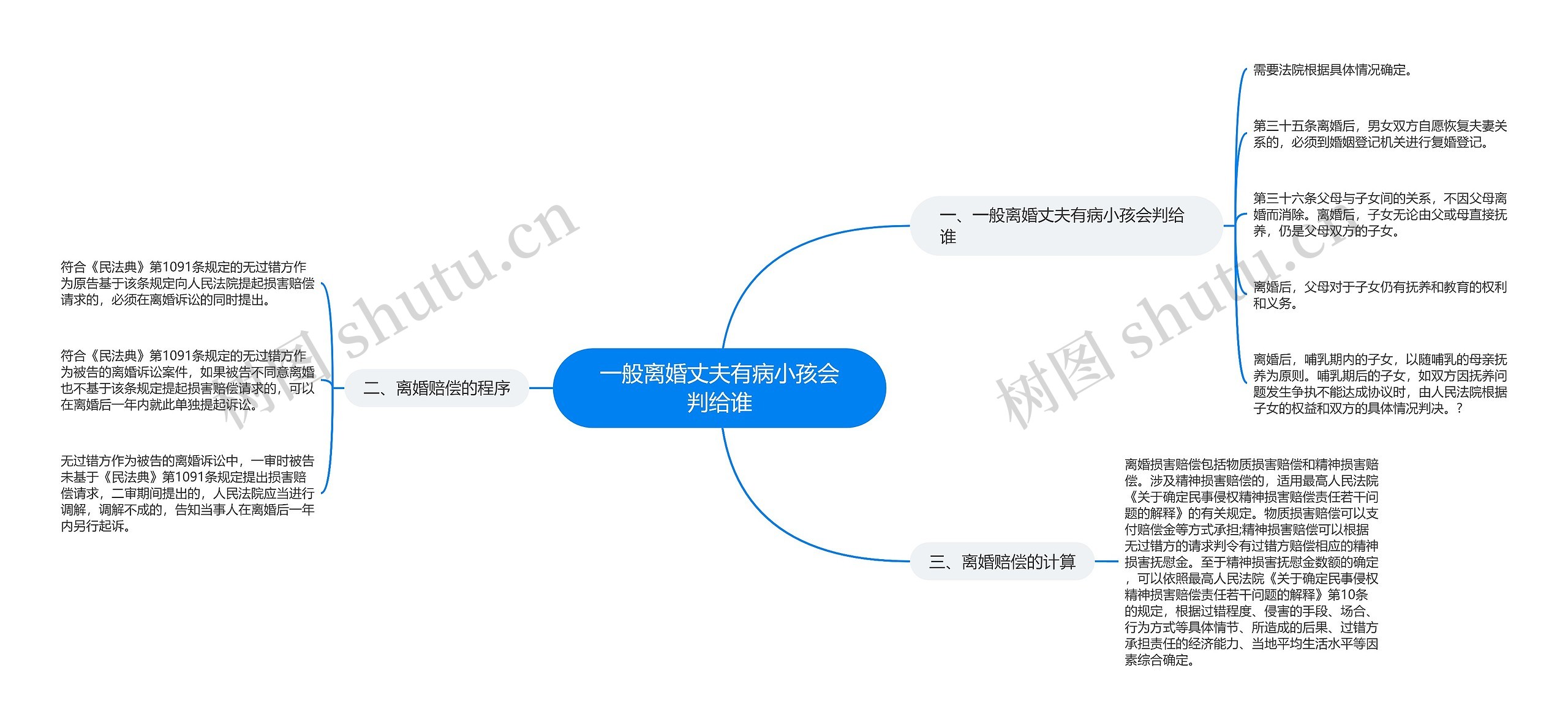 一般离婚丈夫有病小孩会判给谁思维导图