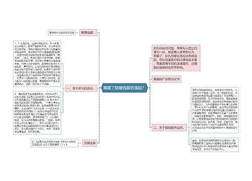 离婚了陪嫁钱能否退回？