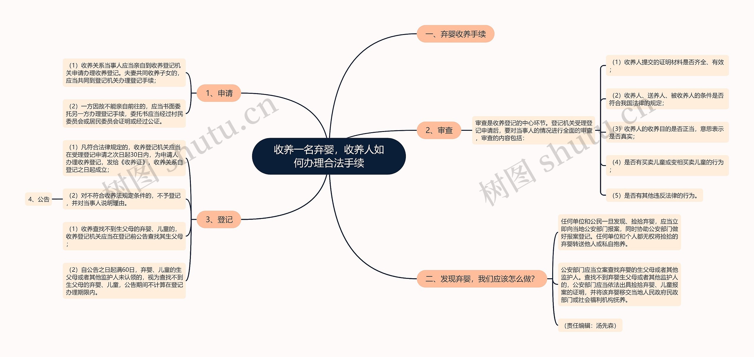 收养一名弃婴，收养人如何办理合法手续思维导图