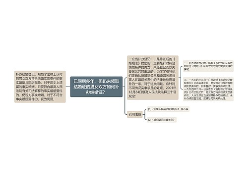 已同居多年、但仍未领取结婚证的男女双方如何补办结婚证？