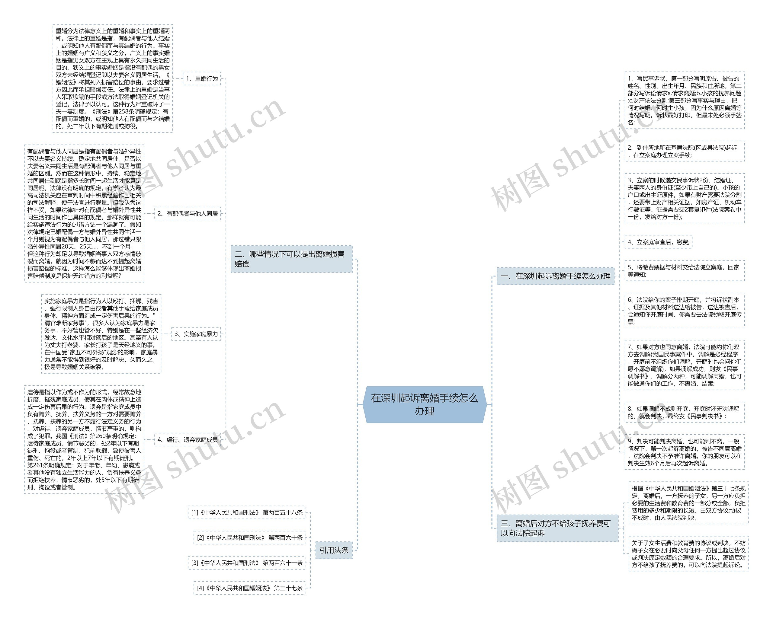 在深圳起诉离婚手续怎么办理思维导图