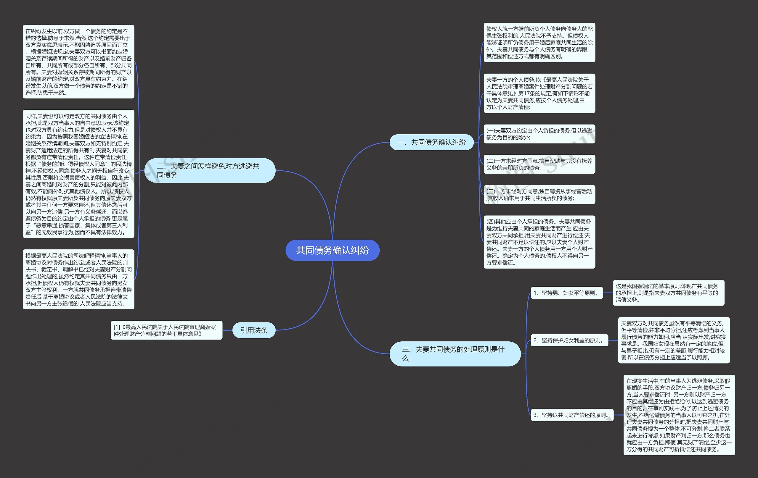 共同债务确认纠纷思维导图