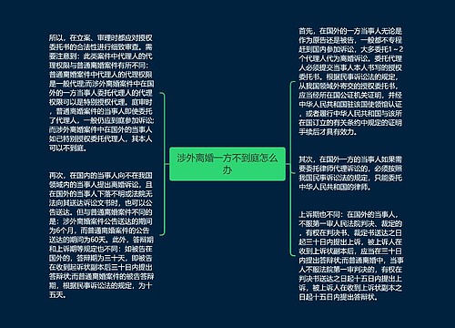 涉外离婚一方不到庭怎么办