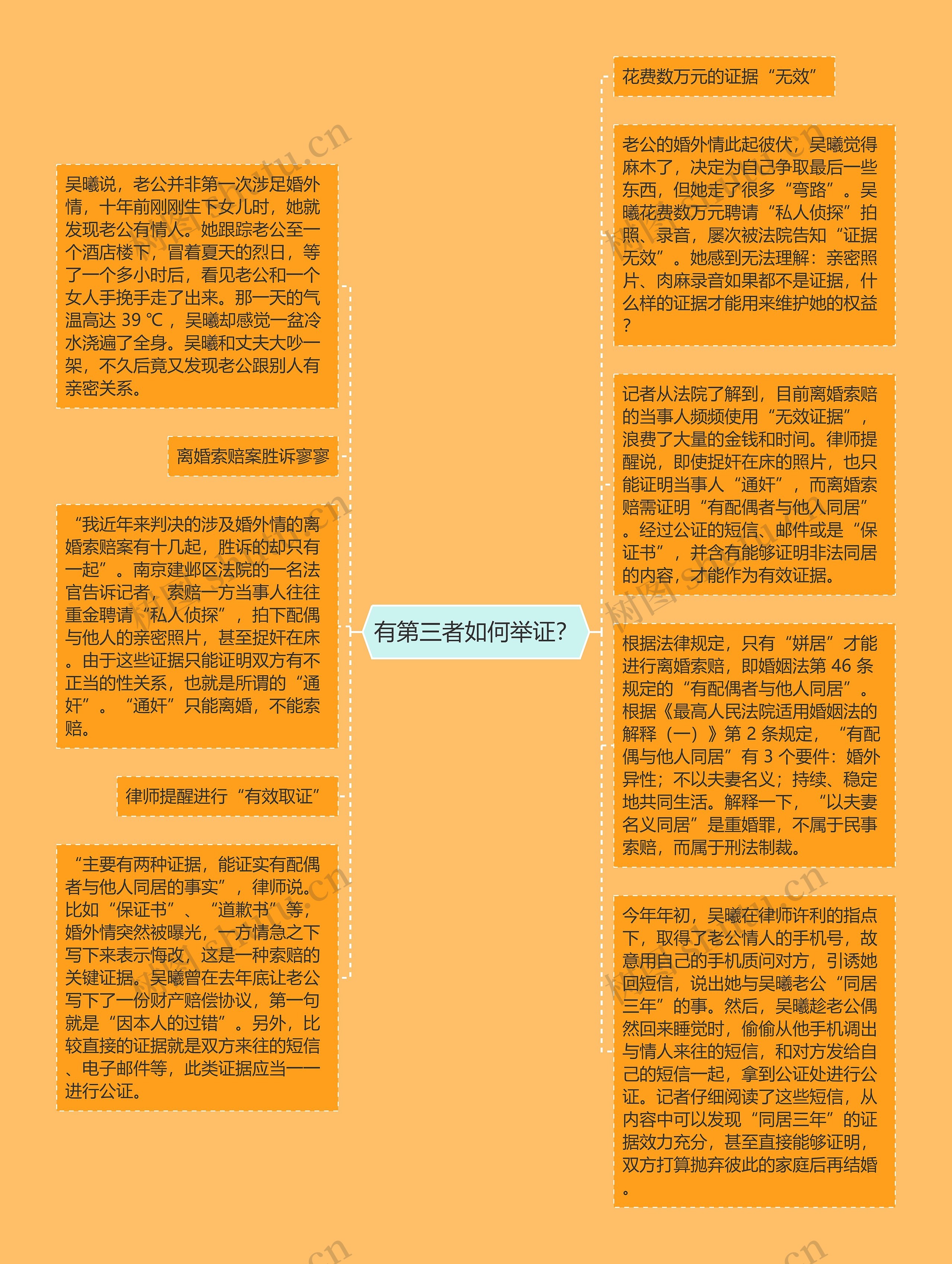 有第三者如何举证?思维导图高清图 有第三者如何举证?思维导图