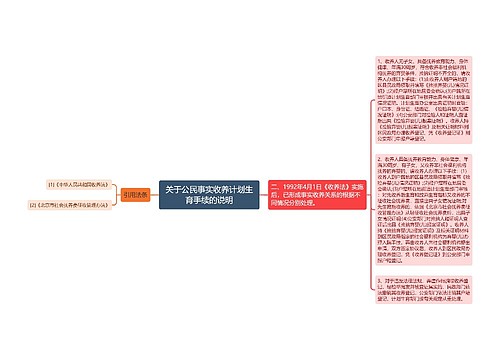 关于公民事实收养计划生育手续的说明