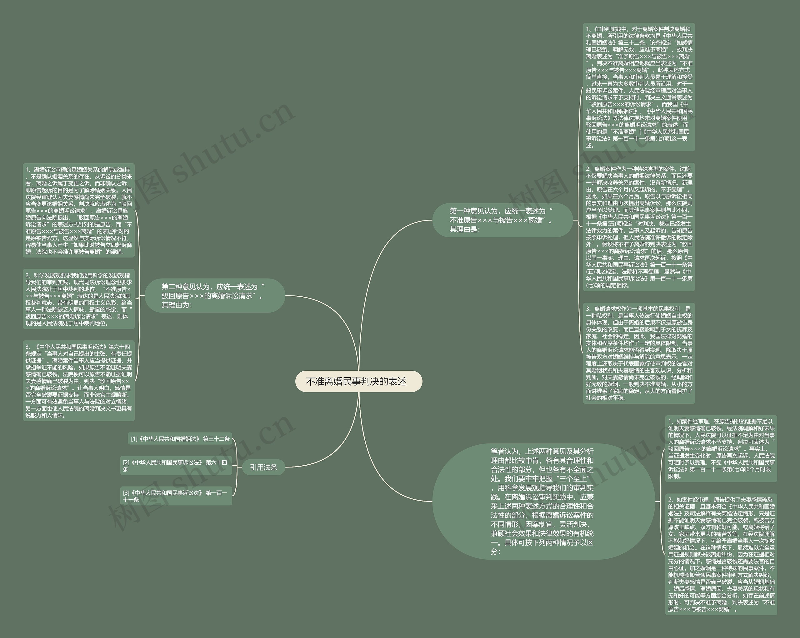 不准离婚民事判决的表述  思维导图