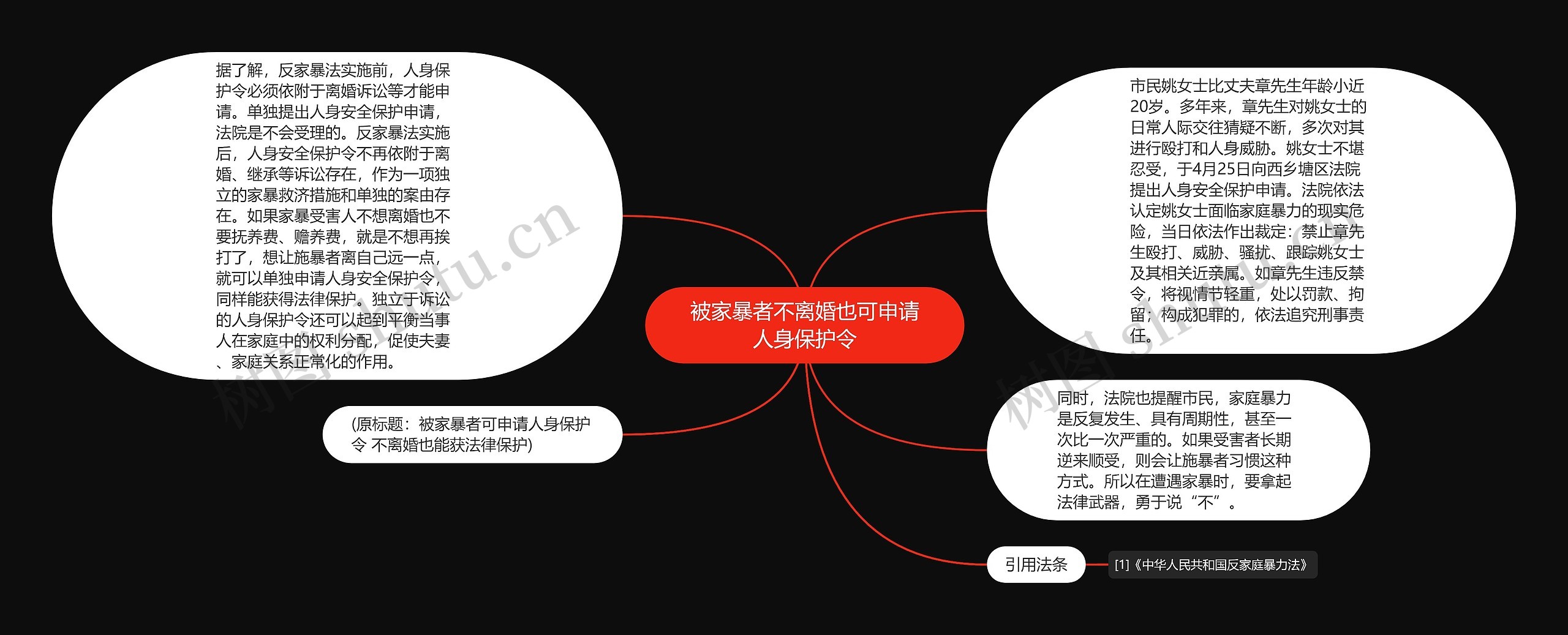 被家暴者不离婚也可申请人身保护令思维导图